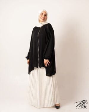 Free size Original silk blouse with silver zipper