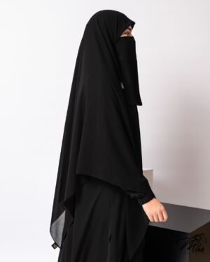 Squared Chiffon Hijab - Black