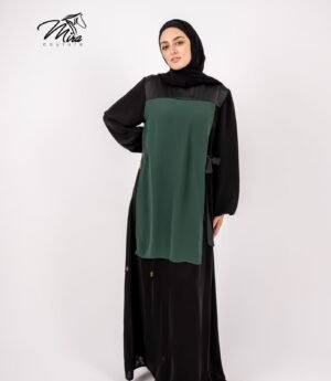 Chiffon Extension Emerald Green with Satin belt