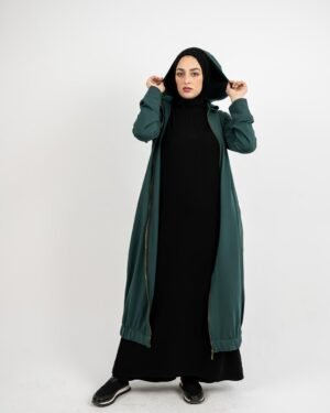 Emerald Aura – Green Melton Cardigan
