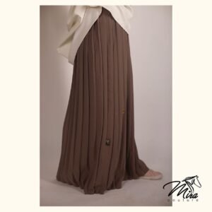 Coffee Brown Pleated Skirt