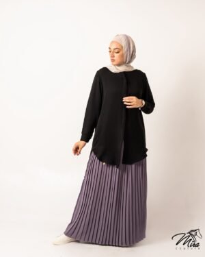 Dark Purple Pleated Skirt